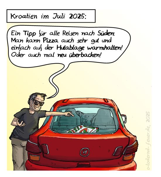 Pizza auf der heißen Hutablage